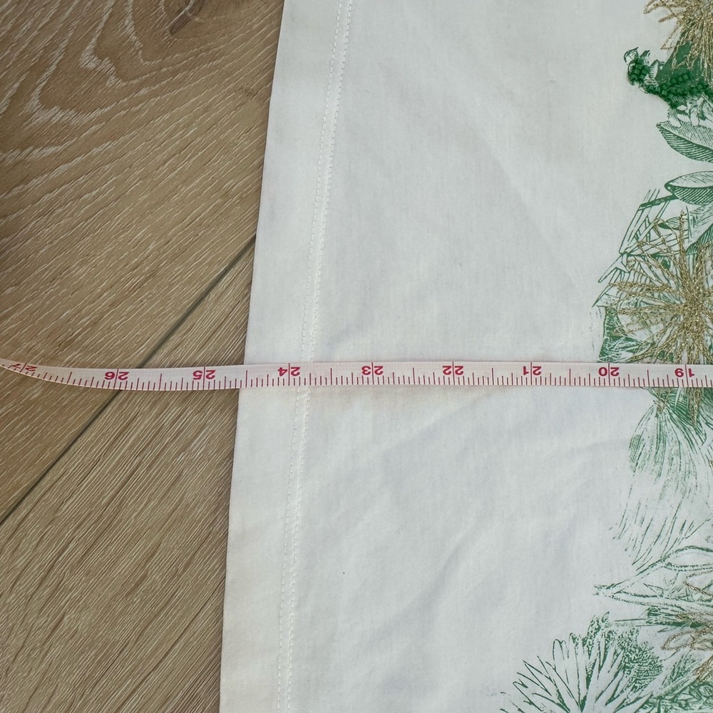 MaxMara White Short Sleeve Tee with Green and Gold Botanical Print - Picture 9 of 14